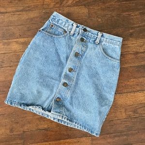 Medium Wash Denim Button Skirt